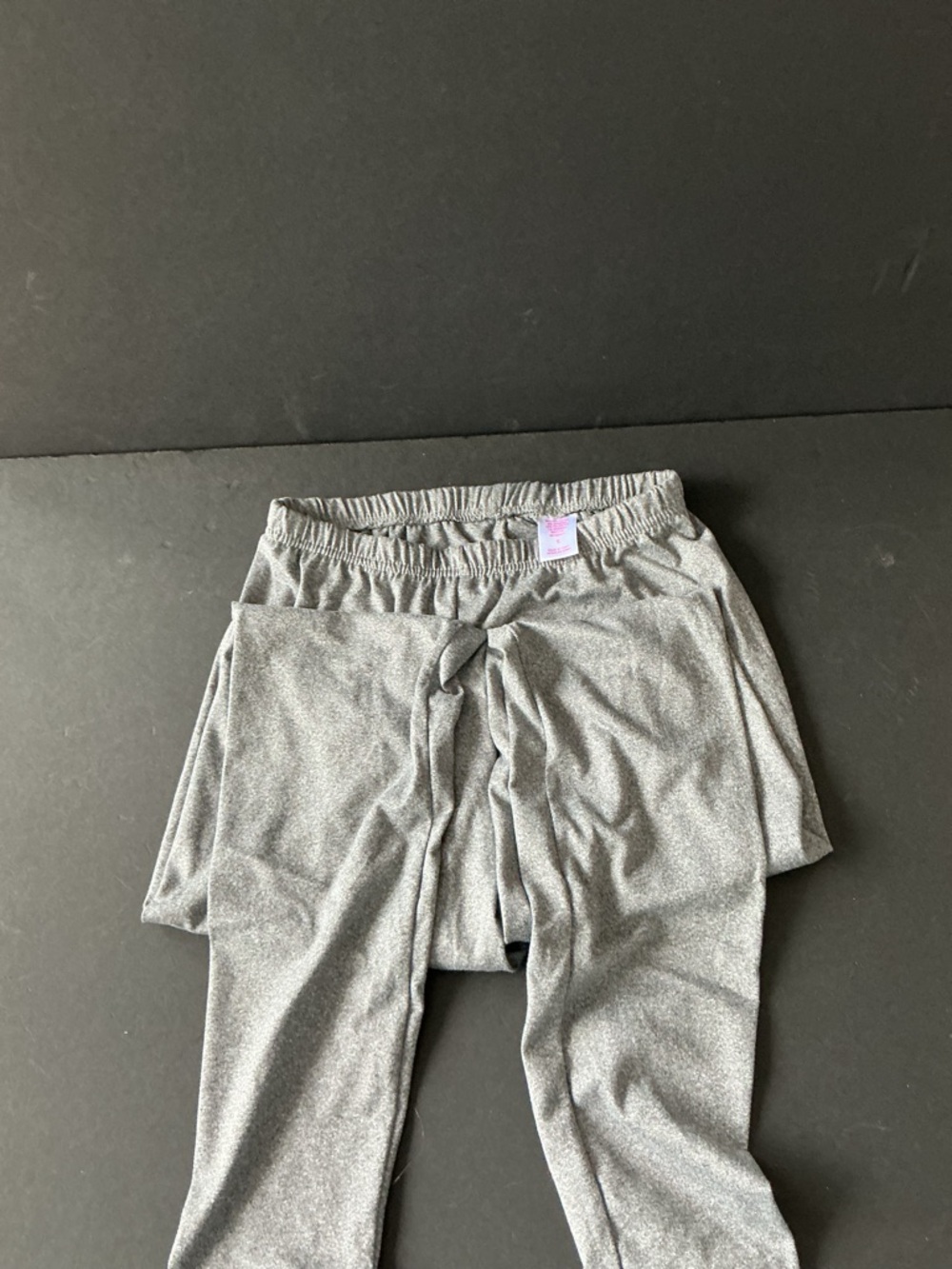 Source Unknown Metallic Gray Leggings with Attached Skirt